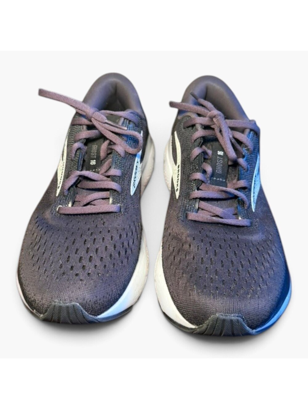 Brooks Ghost 16 Women’s 9.5 B Black Grey White Running Shoes 1204071B090